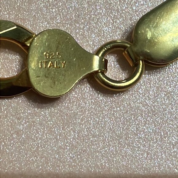 Sterling silver man’s bracelet gold tone - Picture 5 of 10